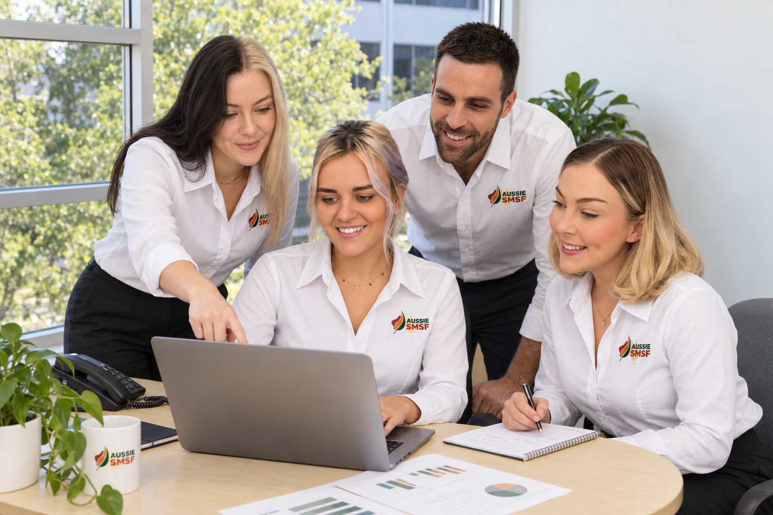 AussieSMSF team collaborating in the office
